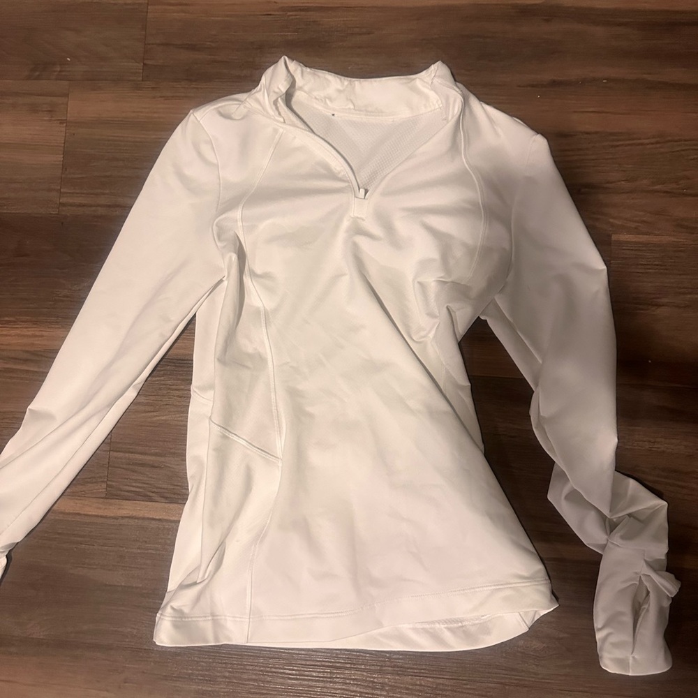 Athleta White Quarter Zipup